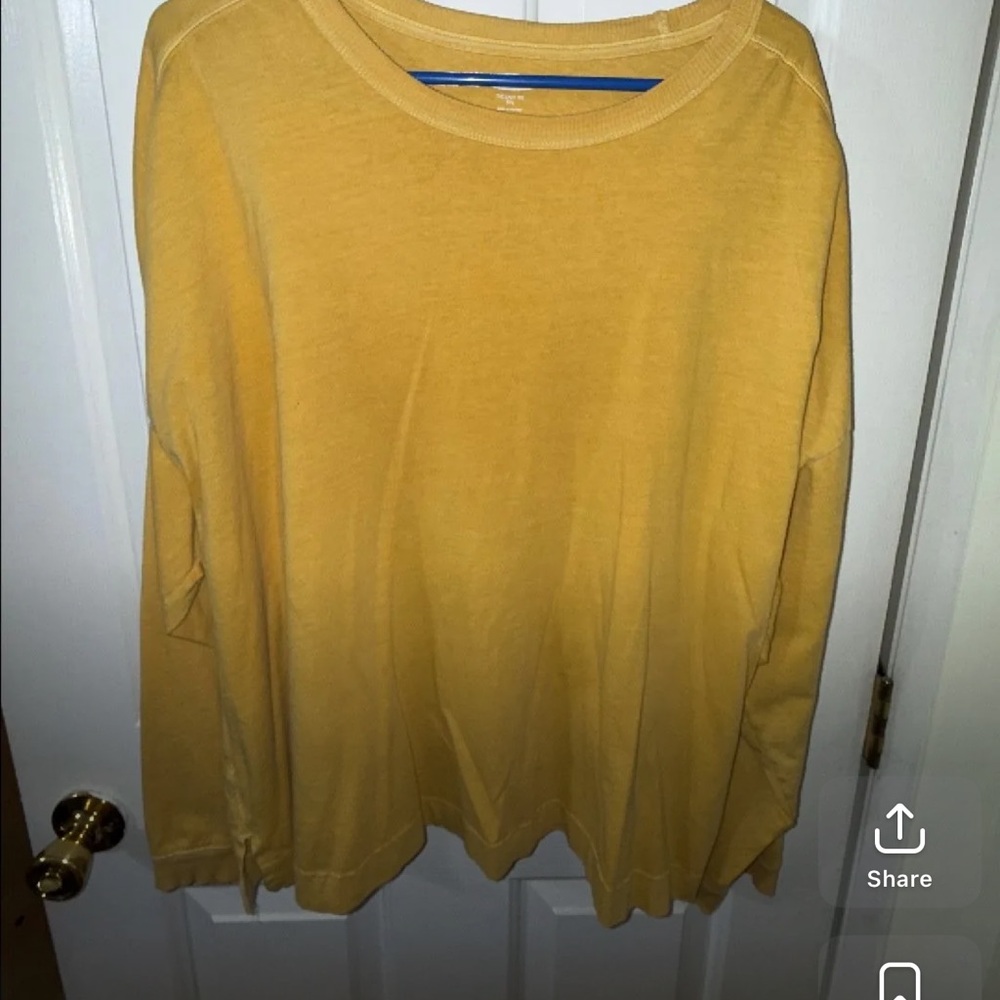 Old Navy Long Sleeve Tee in Mustard Yellow